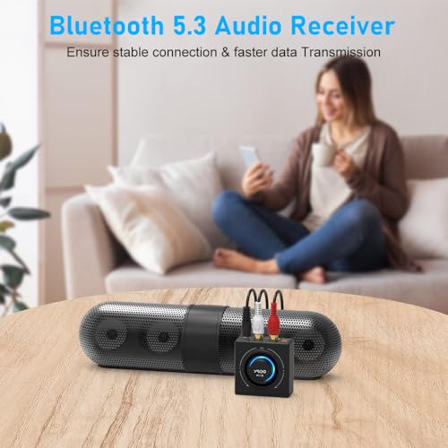 YMOO B06T3 Bluetooth 5.3 Receiver for Home Stereo with RCA AUX 3.5mm Jack
