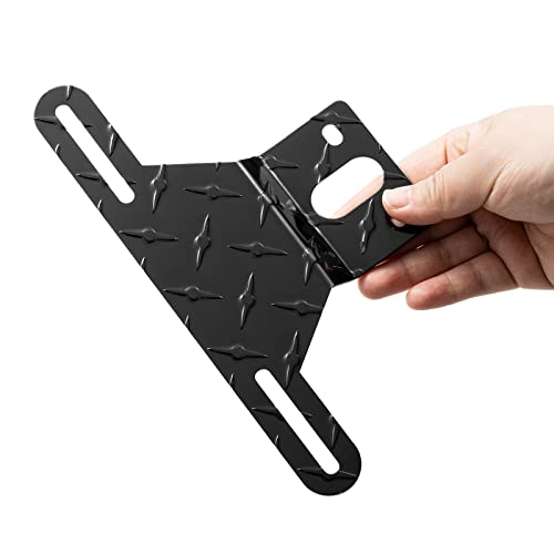 CZC AUTO Aluminum Trailer License Plate Light Bracket for Boat RV, Black - color: Black