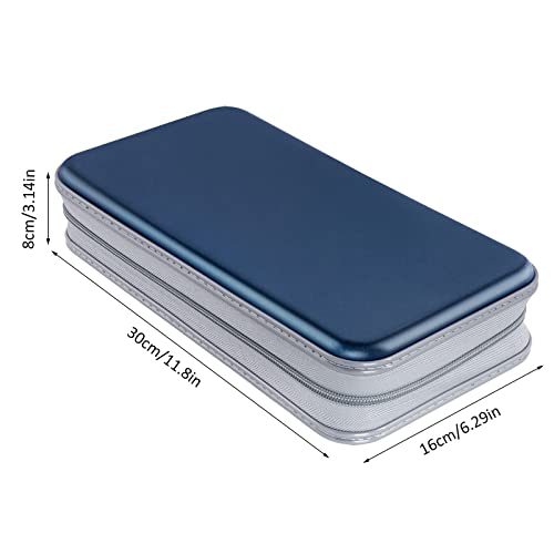 Siveit CD Case Holder, 80 Capacity CD/DVD Case Holders Wallet Hard Plastic CD DVD Disc Cases Storage Binder for Car Home Office Travel (Dark Blue) - color: Dark Blue
