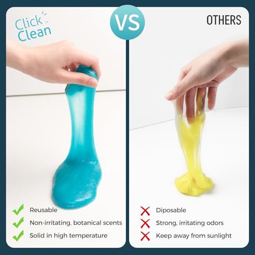 CLICK CLEAN Car Cleaning Gel, 7oz Reusable Dust Cleaning Putty, 2Pack - color: Blue+Blue