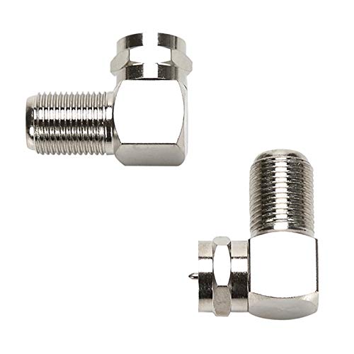 F Type Right Angle 90 Degree Male to Female Cable Connector Coax Adapter Pack of 2