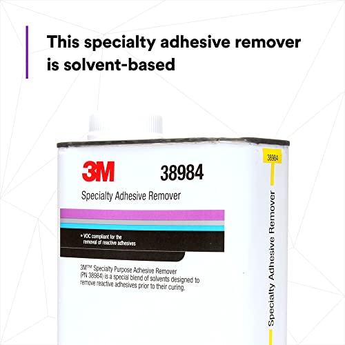 3M Specialty Adhesive Remover 38984, Transparent, Solvent Based, 1 Quart - size: 1 Count (Pack of 1), style: 3M Specialty Adhesive Remover