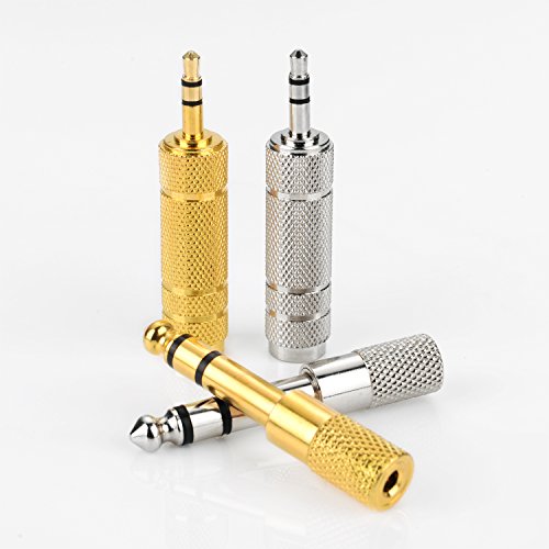 EBOOT 4 Pcs Headphone Jack Adapter, 6.35mm to 3.5mm, 3.5mm to 6.35mm