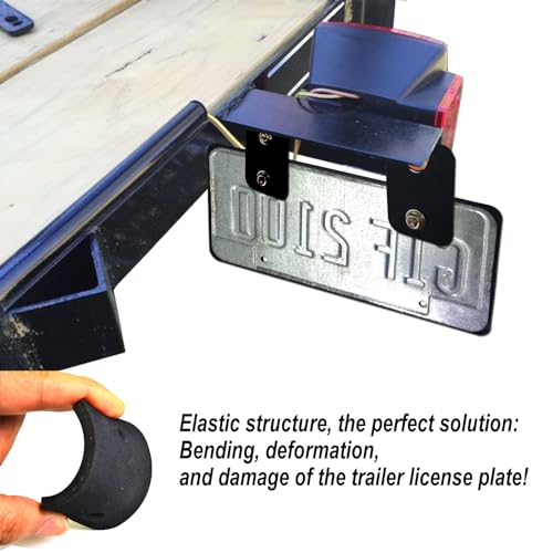 Aootf Trailer License Plate Holder Bracket, Rubber Holder with Carbon Frame - color: Rubber Bracket with Carbon Frame