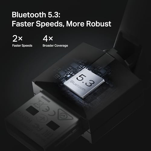 TP-Link USB Bluetooth Adapter for PC, Bluetooth 5.3 USB Long Range Receiver - style: UB500 Plus