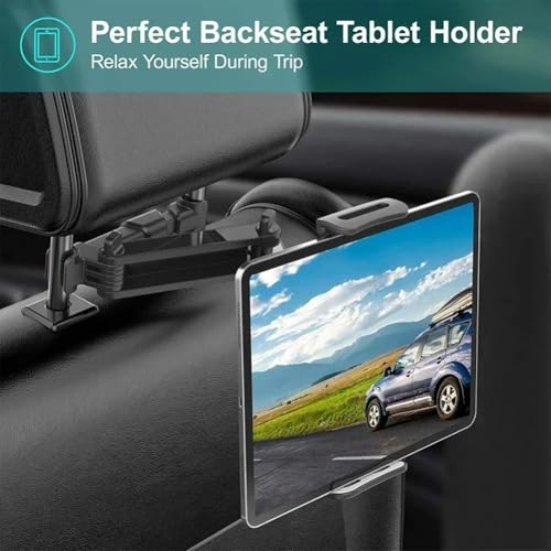 Telescopic Car Rear Pillow Phone Holder Tablet Car Stand Seat Rear Headrest Mounting Bracket for Tablet etc for iPhone Samsung (Black Retractable) - color: Black Retractable