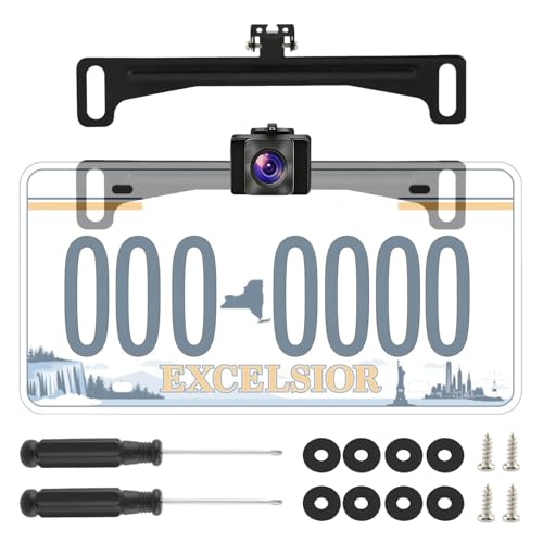 2 Pcs Car Rear View Camera License Plate Bracket, Backup Camera Mount