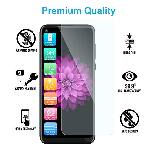 TJS for TCL 50 XL 5G Case, with Tempered Glass Screen Protector (Purple) - color: Purple