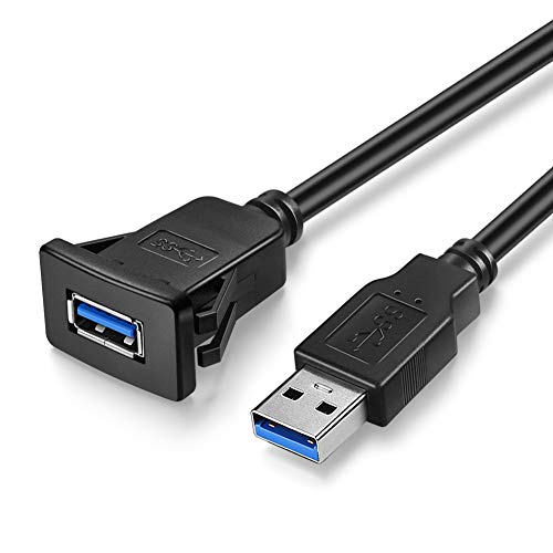 1M Square USB3.0 Panel Flush Mount Extension Cable - size: 3 feet