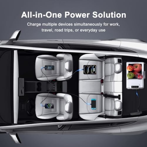 200W Car Power Inverter DC 12V to 110V AC Outlet fit for Tesla/Car/Truck