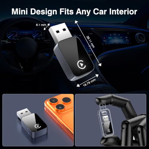 2-in-1 Wireless CarPlay & Android Auto Adapter Bluetooth 5.3 5GHz Wi-Fi