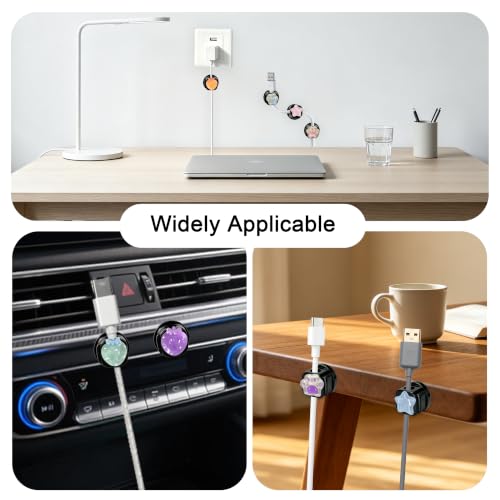 9Pack Magnetic Cable Clips,Night-Glowing Cord Holder,Black - color: Black-Mix