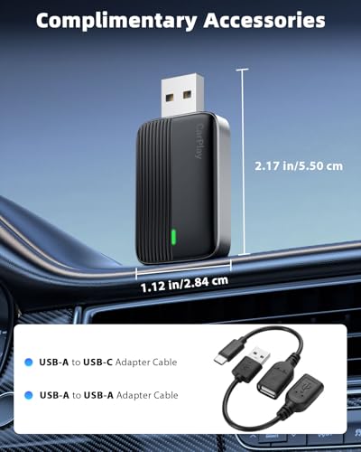 Wireless CarPlay Adapter Compatible Apple iPhone,Wired to Wireless,BlackGry