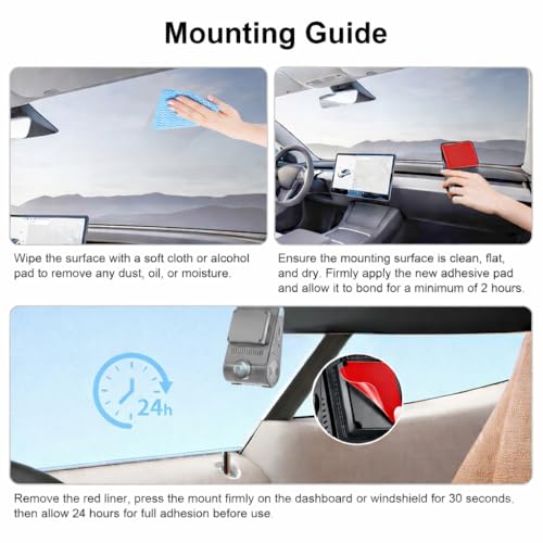 6-Pack Replacement Adhesive Pads Compatible with VIOFO A229 Series Dash Cams – 3 Front + 3 Rear Sticky Pads for A229 Duo/A229Plus/A229PRO