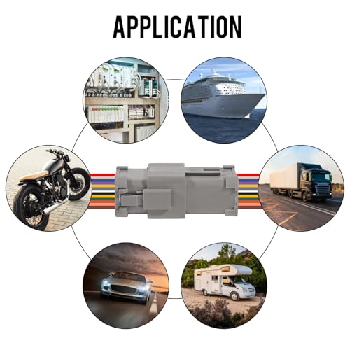 2 Sets Deutsch DT 12 Pin Waterproof Connector 12 Way Male Female Automotive Waterproof Electrical Connector Plug with 16 AWG Cable Wire for Car Truck Boats - color: 2Sets 12Pin