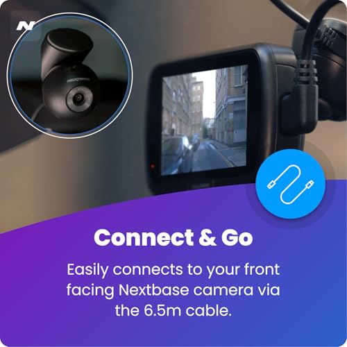 Nextbase Rear Window Camera | Compatible with 322GW, 422GW, 522GW, 622GW Dash Cams | Full Rear View Coverage, 140° Wide Angle, Magnetic Mount, 6.5m Cable, Series 2 Add-On Module - style: Rear Window Camera