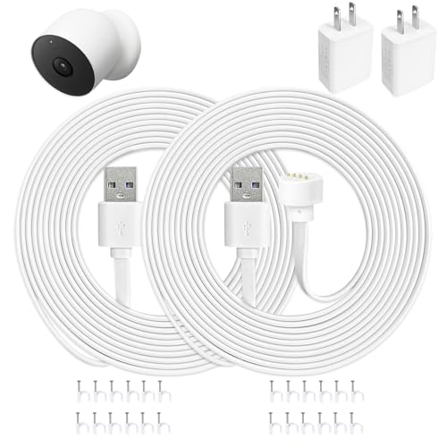20FT Weatherproof Power Cord for Google Nest Cam (Battery), 2 Pack - size: 20 FT-2 Pack