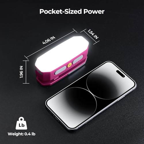 BougeRV Camping Light AL01, Movable Area Rechargeable Lantern Tent, Magenta - color: Magenta