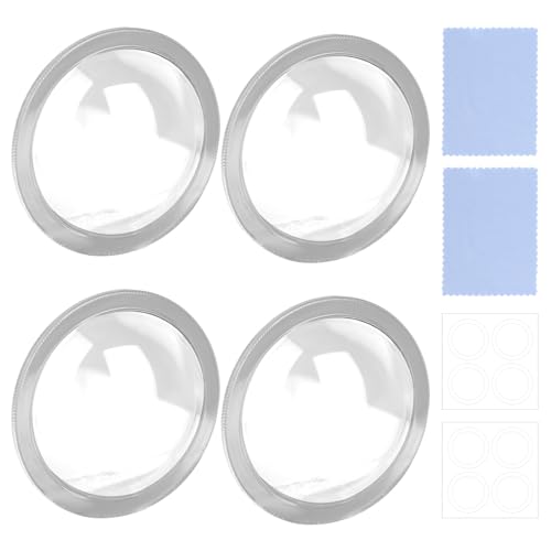 4pcs Car Camera Lens Protector, HD 360° Protection Backup Rear View Camera Protective Sticker Waterproof Rain Shield & Anti-Scratch Cover with 2 Cleaning Cloth Accessories for Most Vehicles