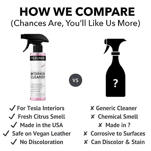Tesla Seat Cleaner & Stain Remover, Interior Cleaner for Black & White Vegan Leather, Interior Cleaning Products | Tesla Model Y Juniper Accessories 2026, Tesla Model 3 Accessories, S, X, Cybertruck