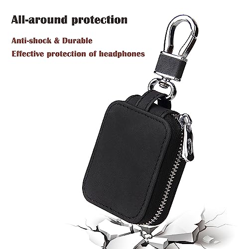 Earbud Case Headphone Storage Case Compatible with Airpods 1/2/3/Pro Wireless Earphones Carrying Pouch Small PU Leather Bag Shockproof Earpods Cover Universal Bag Travel Protection Pouche - color: Black