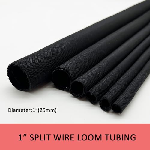 Split Mesh Cord Sleeve Loom Tubing Cable Cover Braided Cable Management Auto Protective Wire Harness Wrap Self Wrapping Woven 1"-16ft - size: 1"-16ft