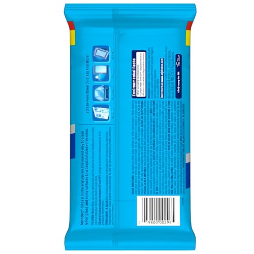 Windex Wipes Glass Cleaning, Pre-Moistened Glass and Surface Wipes to Clean Home Surfaces, Household Essentials, Original Scent, 38 Count (Pack of 2) - size: 38 Count (Pack of 2)