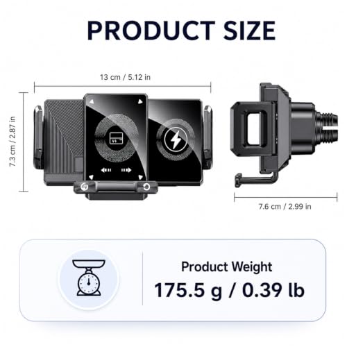 BiLOLLY Wireless Car Charger Phone Holder, 15W Qi Fast Charging, Auto-Clamping Air Vent Car Mount with Motorized 90° Rotation, for Galaxy Z Fold 7/6/5/4/3/2, Pixel 10/9 Pro Fold, iPhone 17/16/15/14
