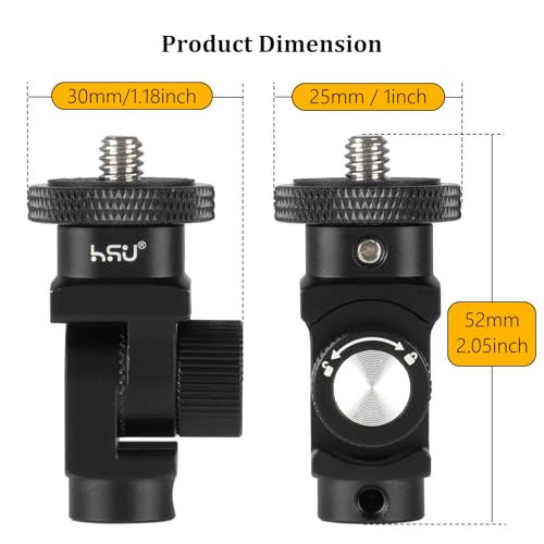 HSU Vertical Mount Adapter, Aluminum 1/4”-20 Screw Hole (Black)
