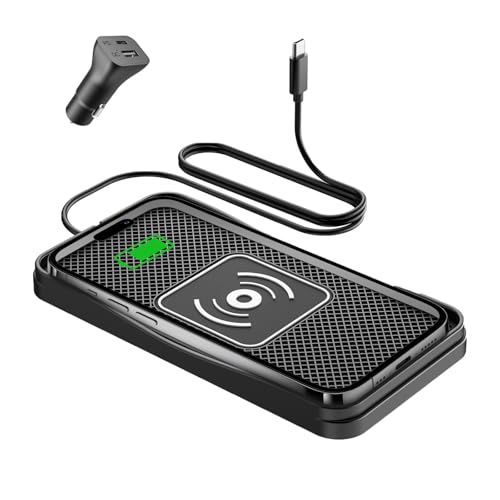 15W Fast Non-Slip Wireless Car Charger Pad with Adapter Type C - size: 7"L x 3.7"W - 39.4" Type C
