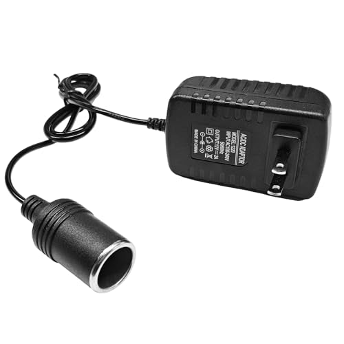2A 24W AC to DC Converter, 220V to 12V Car Cigarette Lighter to Wall Outlet Adapter with Power Cable, Auto Cigarette Lighter Socket for Dash Cam FM Transmitter Air Purifier