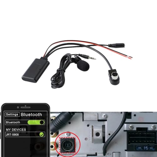 YUYUE Bluetooth Module Music Adapter Auxiliary Receiver Aux Audio for Alpine 121B 9857 9886 117