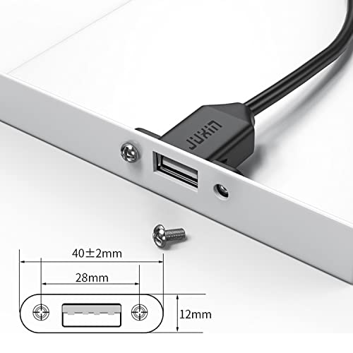 2Pack USB2.0 Male to Female Extension Cable with Ears can be Fixed Various Chassis/Cabinets/Panels USB Extender W/Screw nut for USB Panel Mount (USB2.0, 1.5FT) - size: 1.5FT