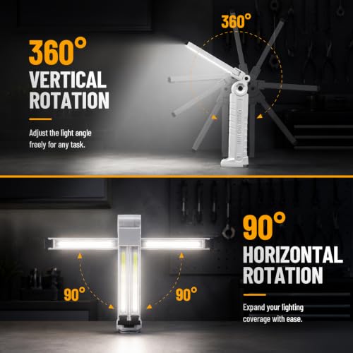 Rechargeable Work Light, 1200 Lumens Magnetic Light - color: White