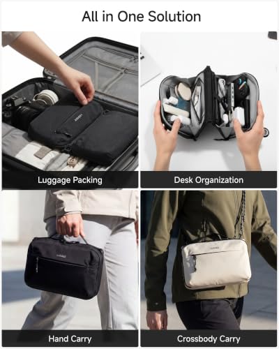 LUGGEX Electronics Organizer Travel Case, Tech Pouch with Crossbody Strap