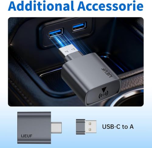 Wireless CarPlay Adapter for Apple iPhone 2026 Upgraded,Ultra-Low Lag,Stable Connection,Mini Car Play Wireless Adapter for Cars with Built-in Wired CarPlay for iPhone iOS 10+,USB C - color: Dark Black
