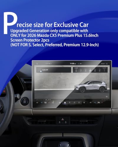 2pcs 2026 Mazda CX5 Premium Plus 15.6-Inch Nano Screen Protector for 2026 Mazda CX5 Premium Plus Touchscreen Accessories Screen Protector 2pcs(NOT FOR S, Select, Preferred, Premium12.9-Inch) - size: cx5 15.6inch