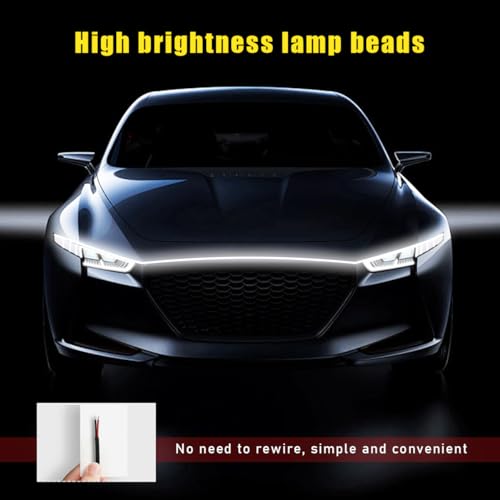 Ohleats 71" Car Hood Light Strip, Exterior LED Running Lightk, White - color: White, size: 1.8M