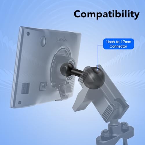1-Inch (B Size) Ball to 17mm Adapter – TPU Anti-Slip Ball Head Converter, Compatible with Garmin GPS and 17mm Phone Holders, Fits 1" B Size Ball Bases from RAM Mounts - size: 1 inch(25.4mm) to17mm