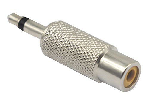 RCA to 3.5MM Audio TS Adapter 3.5mm 1/8" Mono Plug Male to RCA Female Jack Adaptor Connector(Silver (2 Packs, 2-Pole) - color: 2 Packs, 2-Pole