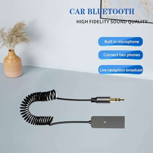 Aux Bluetooth Adapter 5.3 with Built-in Microphone Receiver - size: T07