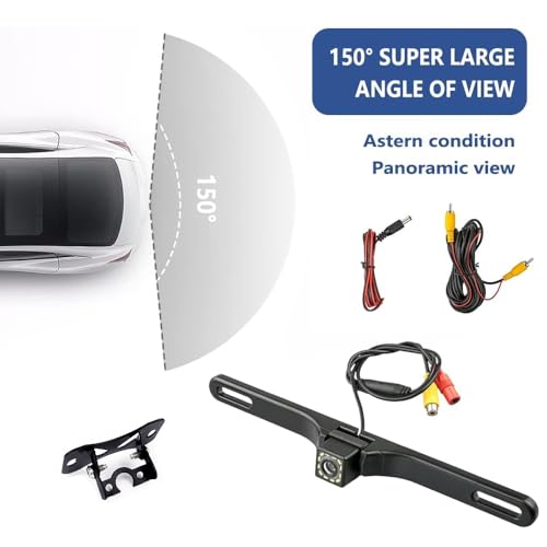 Backup Camera for Car,Ultra HD Reverse Camera with 12 Led,150°Wide View Angel Car Rear Camera,Universal Car Essentials for Avoiding Blind Spots in Reverse (12 Lights)