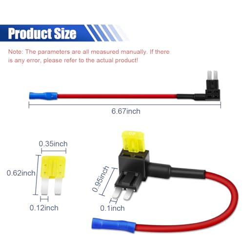 KITUREK 10PCS Micro2 Fuse Tap 12V Car ATR Blade Fuse Holder with 20A Fuse - style: Micro 2