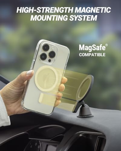Scosche MagicMount Elite2 MagSafe Car Mount, Magnetic Phone Holder for Car Dashboard, Hands-Free Phone Mount with Strong Magnetic Hold, Minimalist Design for iPhone 17/16/15/14/13/12 and MagSafe Cases