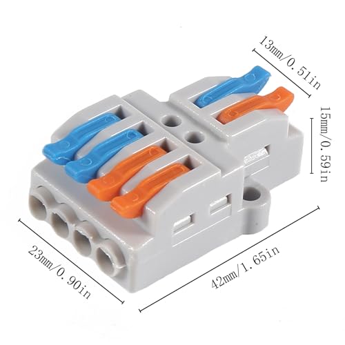 DIANN 10pcs Lever Wire Connectors 2 in 4 Out Circuit Inline Splices Electrical Wire Connector 28-12 AWG Quick Connect Splice Wire Connectors - color: 10pcs 2 in 4 out