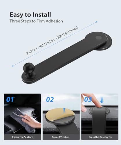 LUCKVIEW 17mm Ball Mount for Baby Car Camera - Adjustable Bendable Monitor Stand with Strong Adhesive Base, 360° Rotation, Fits Car Seat Monitor/Backup Camera/Dash Cam, Easy Install