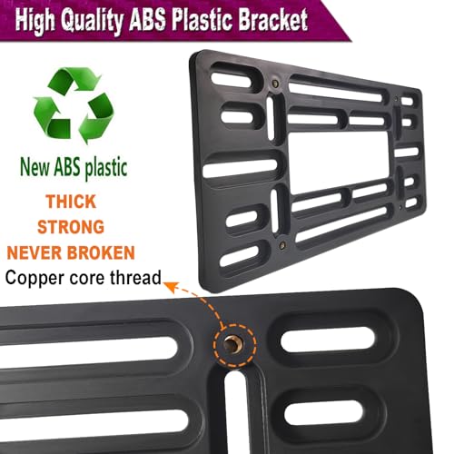 ZXFOOG Front License Plate Mounting Kit, Bumper Plate Bracket Holder - color: Black aluminum frame