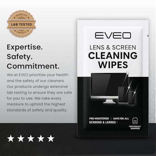 EVEO Screen Wipes - Electronic Wipes, Computer Screen Cleaner Wipes for Electronics | Computer Screen Wipes Phone Wipes & Lens Wipes for PC, Laptop, Phone, Car & More - Microfiber Included (300 Pack) - size: 300 Pack