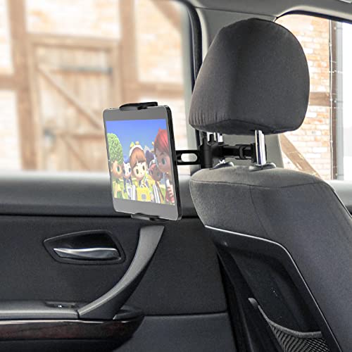 Car Headrest Backseat Mount, 360° Rotating Adjustable Car Backseat Headrest Tablet/Phone Holder, Compatible for All 4"-11" Tablets, cellphones, iPhone, iPad Air Mini,Tabs.