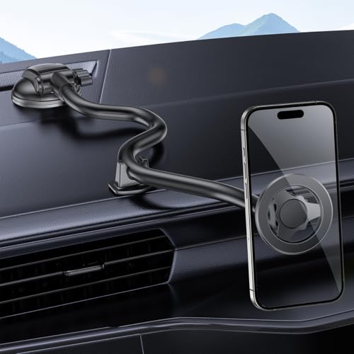 Gooseneck Car Phone Holder, Long Arm Vehicle Windshield & Dashboard Cellphone Mount with Strong Suction Cup, Anti-Shake Auto Interior Smartphone Stabilizer, Universal Fit (T006) - size: T006